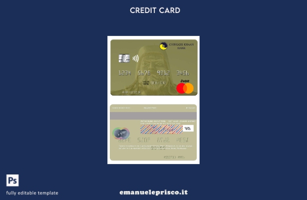 modello mastercard della Mongolia Chinggis Khaan Bank in stile verificato